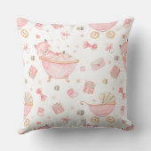 Rosa Foxe mit rosa Schaumbad in einer Badewanne Kissen (Rückseite)