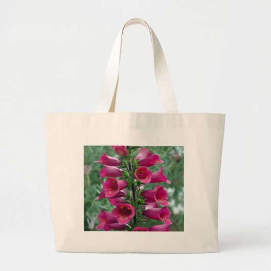 Rosa Foxglove-Blume Jumbo Stoffbeutel (Vorne)