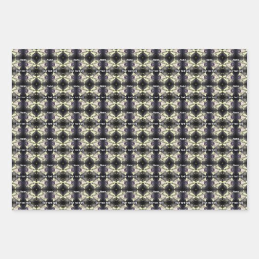 Rosa Foxglove Blume Schwarz-Weiß Personalisiert Geschenkpapier Set (Vorderseite 3)