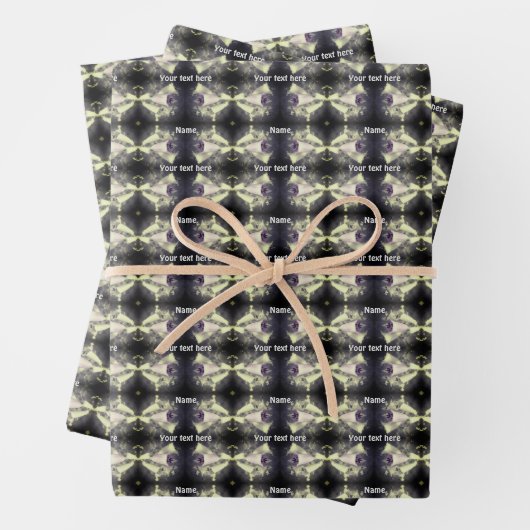 Rosa Foxglove Blume Schwarz-Weiß Personalisiert Geschenkpapier Set (Beispiel)