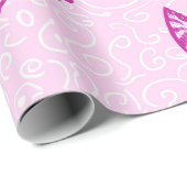 Rosa Frack Schmetterlingspapier. Geschenkpapier (Rolleneckpunkt)