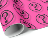 rosa Fragezeichen Muster Geschenkpapier (Rolleneckpunkt)