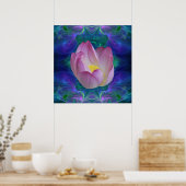 Rosa Fraktal Lotus Blume Poster (Küche)