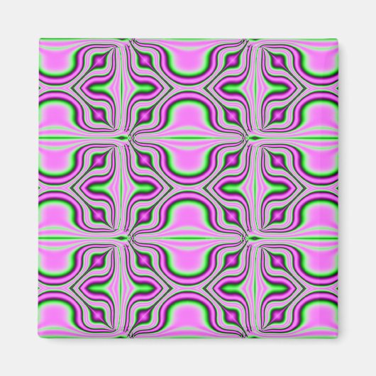 rosa Fraktal Magnet (Vorne)