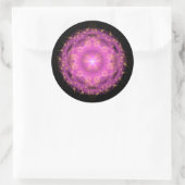 Rosa Fraktal Mandala Runder Aufkleber (Tasche)