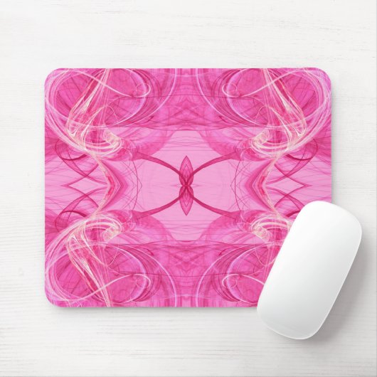 Rosa Fraktal Mousepad (Mit Mouse)