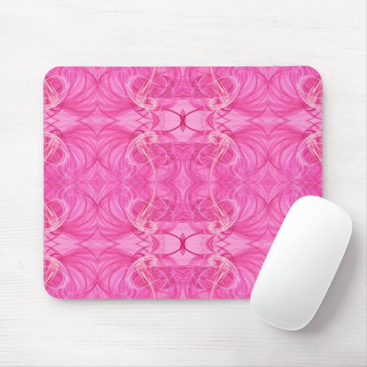 Rosa Fraktal Mousepad (Mit Mouse)