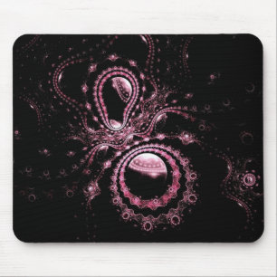 Rosa Fraktal-Planeten Mousepad