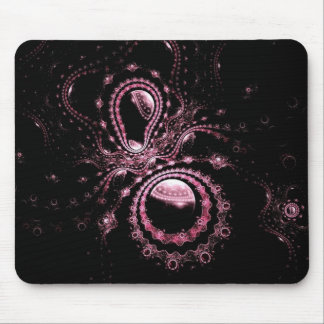 Rosa Fraktal-Planeten Mousepad