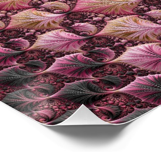 Rosa Fraktal Poster (Ecke)