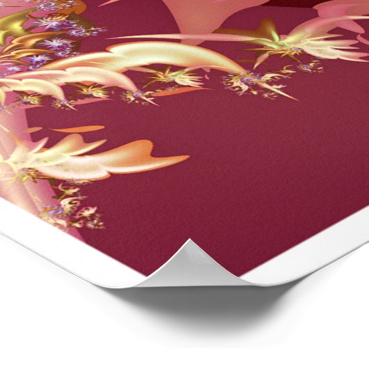 Rosa Fraktal Poster (Ecke)