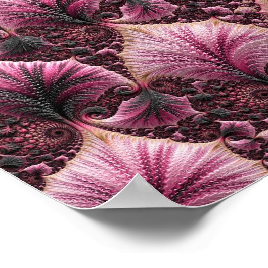 Rosa Fraktal Poster (Ecke)