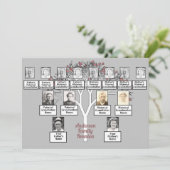 Rosa Fraktal Tree 3 Generation Family Wiedersehen  Einladung (Stehend Vorderseite)