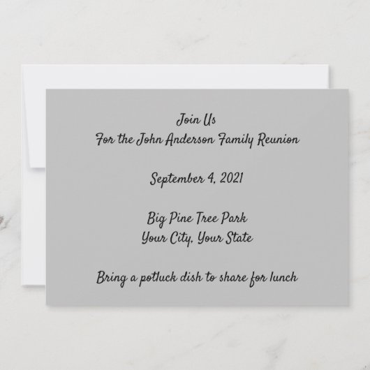 Rosa Fraktal Tree 3 Generation Family Wiedersehen Einladung (Rückseite)