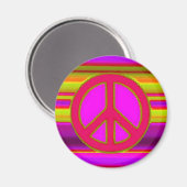 Rosa Fraktal und Friedenszeichen Magnet (Vorderseite/Rückseite)