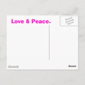 Rosa Fraktal und Friedenszeichen Postkarte (Rückseite)