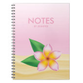 Rosa Frangipani-Blume mit personalisierbarem Titel Notizblock (Vorderseite)