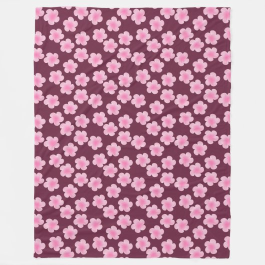 Rosa Frangipani-Blume Nahtloses Muster Fleecedecke (Vorderseite)