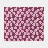 Rosa Frangipani-Blume Nahtloses Muster Fleecedecke (Vorderseite (Horizontal))