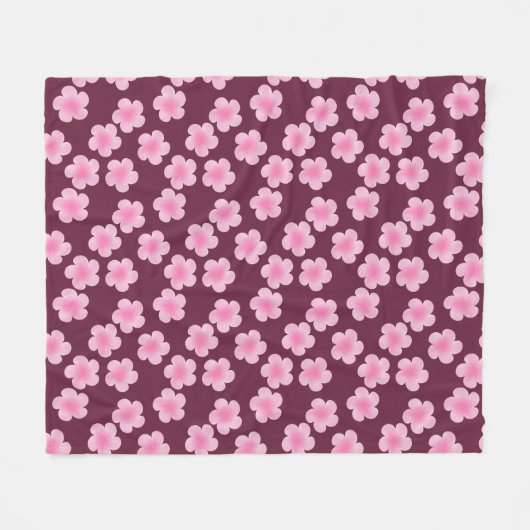 Rosa Frangipani-Blume Nahtloses Muster Fleecedecke (Vorderseite (Horizontal))