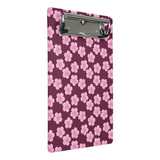 Rosa Frangipani-Blume Nahtloses Muster Mini Klemmbrett (Schrägansicht)