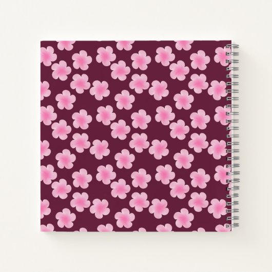 Rosa Frangipani-Blume Nahtloses Muster Notizblock (Rückseite)