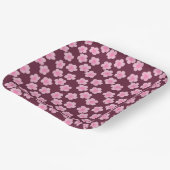 Rosa Frangipani-Blume Nahtloses Muster Pappteller (Gewinkelt)