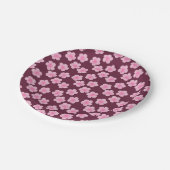 Rosa Frangipani-Blume Nahtloses Muster Pappteller (Schrägansicht)