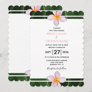 Rosa Frangipani Plumeria Hochzeitseinladungen Einladung