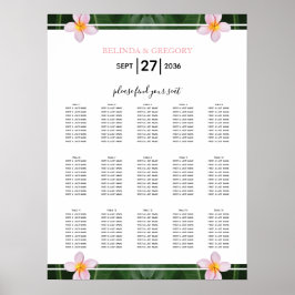 Rosa Frangipani Plumeria Hochzeitskarte Poster