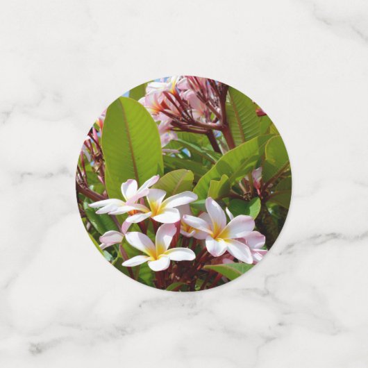 Rosa Frangipani Tree Konfetti (Klein Vorderseite)