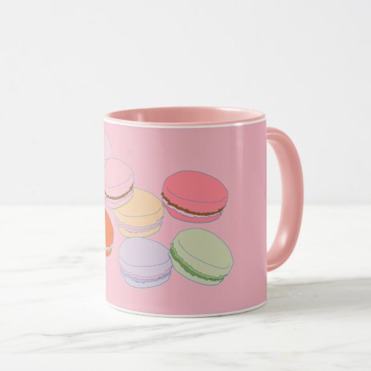 Rosa Franzosen Macaron Coffeee Tasse (VorderseiteRechts)