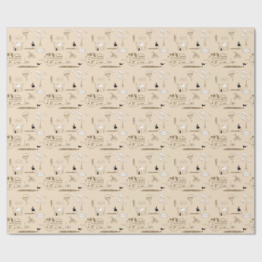 Rosa Französisch: Chic Muster Design. Geschenkpapier (Flach)