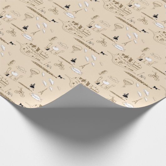 Rosa Französisch: Chic Muster Design. Geschenkpapier (Ecke)