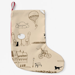Rosa Französisch: Chic Muster Design. Kleiner Weihnachtsstrumpf