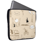 Rosa Französisch: Chic Muster Design. Laptopschutzhülle (Vorne Rechts)