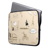 Rosa Französisch: Chic Muster Design. Laptopschutzhülle (Vorderseite Links)