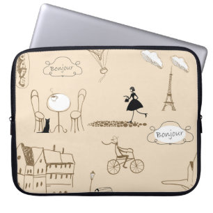Rosa Französisch: Chic Muster Design. Laptopschutzhülle
