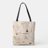 Rosa Französisch: Chic Muster Design. Tasche (Rückseite)