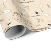 Rosa Französisch: Chic Pattern Design. Geschenkpapier (Rolleneckpunkt)