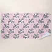 Rosa Französisch Poodle Beach Pool Handtuch Urlaub (Vorderseite)