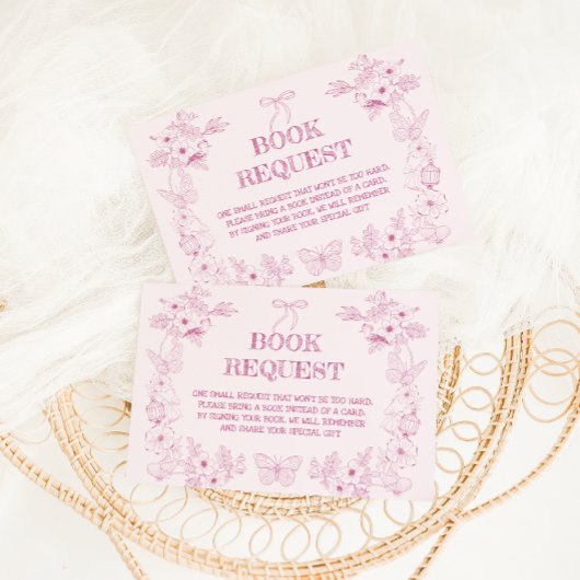 Rosa französische Blumentoilettenbücher für Babydu Begleitkarte