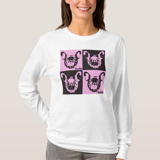 Rosa französische Bulldogge Hoodie T-Shirt (Vorderseite)