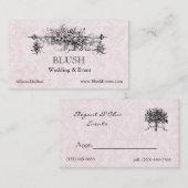 Rosa französische Damast-Visitenkarte Terminkarte (Vorne/Hinten)