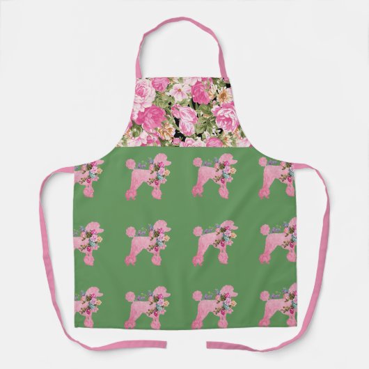 Rosa Französische Poodle All-over-Print-Schürze Schürze (Vorderseite)