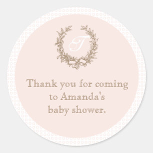 Rosa französischer runder aufkleber