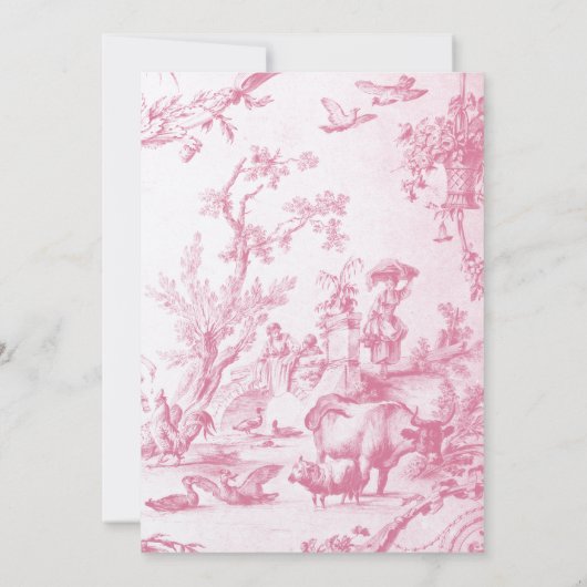 Rosa französisches Landbauernhaus Brautparty Einladung (Rückseite)