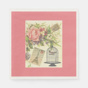 Rosa französisches Thema-Vintage Serviette