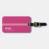Rosa Frauen einfache Monogramm Gepäckanhänger (Vorderseite horizontal)