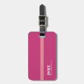 Rosa Frauen einfache Monogramm Gepäckanhänger (Vorderseite vertikal)